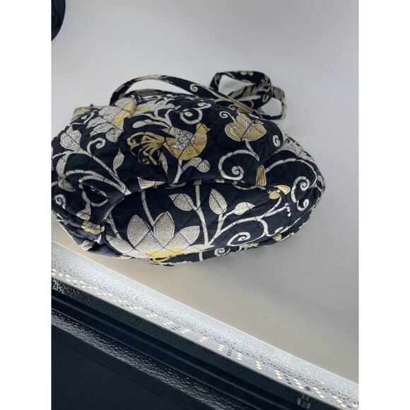 Vera Bradley Yellow Bird 3 Pc Set Tote Wallet Cosmetic Quilted Black - Picture 8 of 8